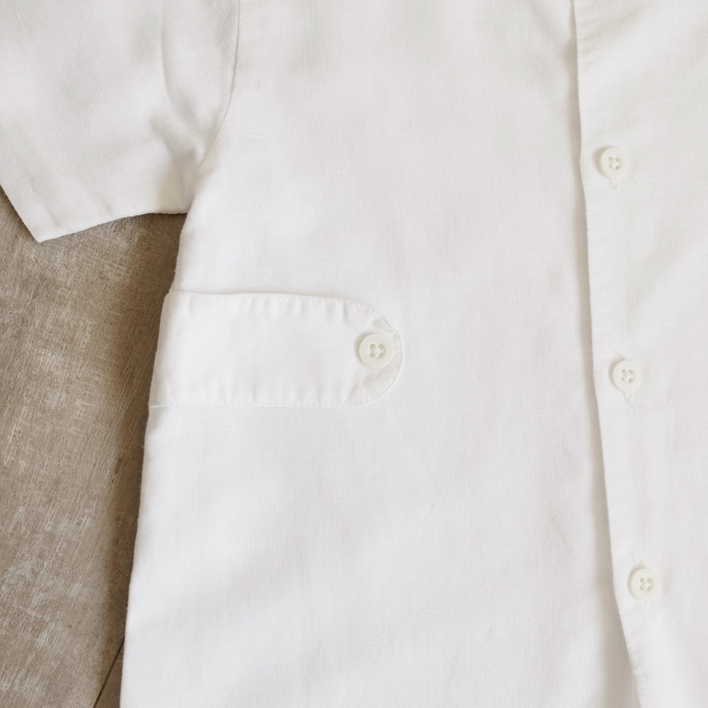 Strasburg Boy White Linen Romper Shortall NEW Size 3 Beach Portrait Ring Bearer - Picture 6 of 10